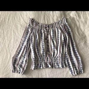 Moon river off the shoulder peasant top